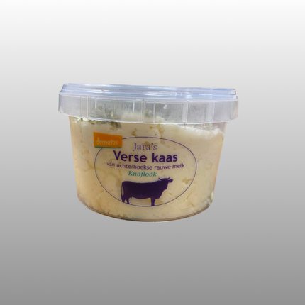 Smeerbare biodynamische knoflookkaas, lichte en romige verse kaas voor brood en toast.