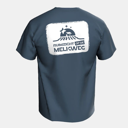 Festivalshirt van bio katoen met twee logo’s, duurzaam geproduceerd Ruimzicht merchandise.