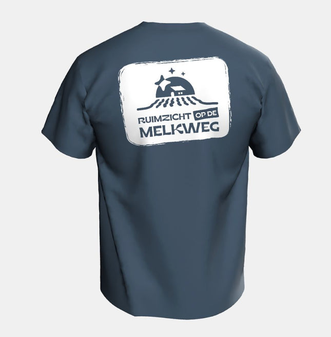 Festivalshirt van bio katoen met twee logo’s, duurzaam geproduceerd Ruimzicht merchandise.