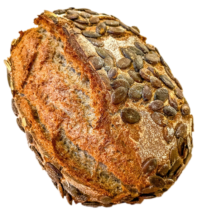 Biologisch tarwe-rogge desem (800 g), gebakken door Broodrevolutie, vers ingevroren.