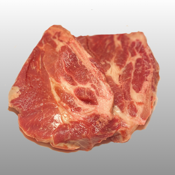 Schouderkarbonade van Boerderij Ruimzicht, volle en sappige karbonade van diervriendelijk gehouden varkens.