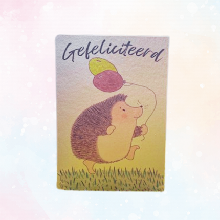 Wenskaart: Egel Gefeliciteerd