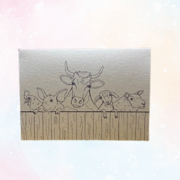 Wenskaart: Dieren zwart/wit